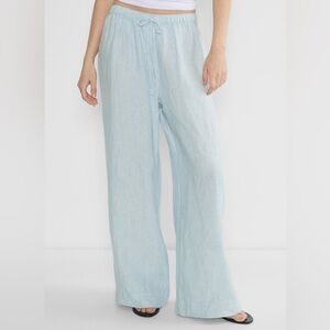 Aritzia linen pants blue